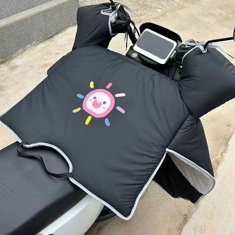 电动车挡风被冬季加绒加厚防水防寒电瓶摩托车冬天爱迪通用款