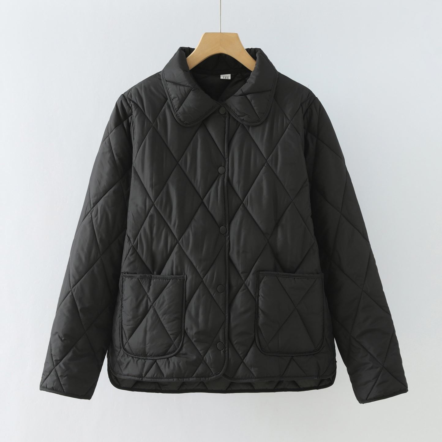 妈妈棉服秋冬洋气翻领轻薄宽松保暖中老年棉袄夹棉短款棉衣外套女