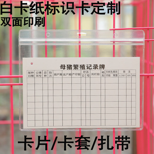 种母猪跟踪卡片繁殖记录卡套生产配种分娩档案产仔舍场牌印刷纸卡 - 封面