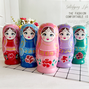 6层俄罗斯套娃实木儿童玩具六一节创意礼品旅游纪念品家居摆件