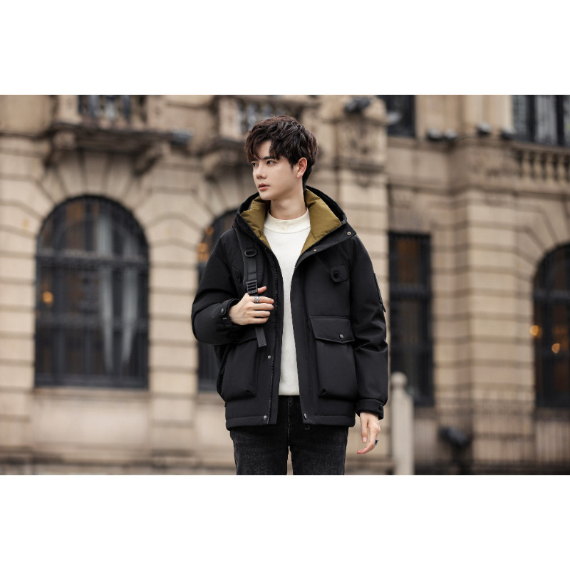 【大美专享】连帽工装男女短款羽绒服9321