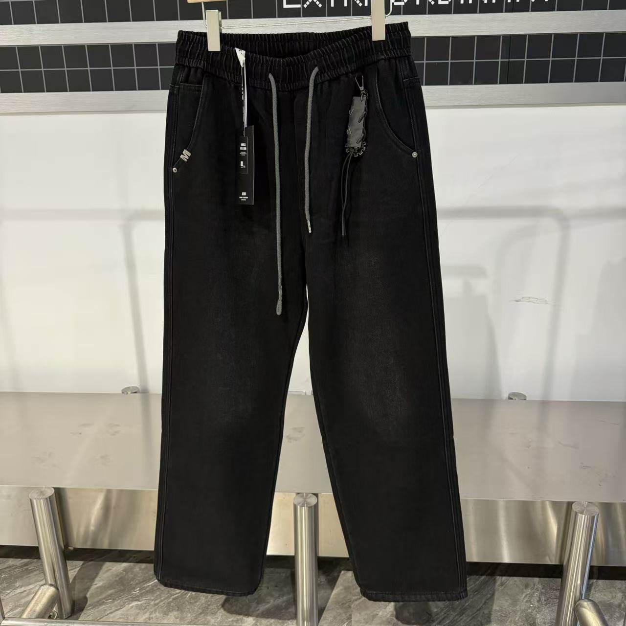 男士秋季新款休闲牛牛仔阔腿裤85061