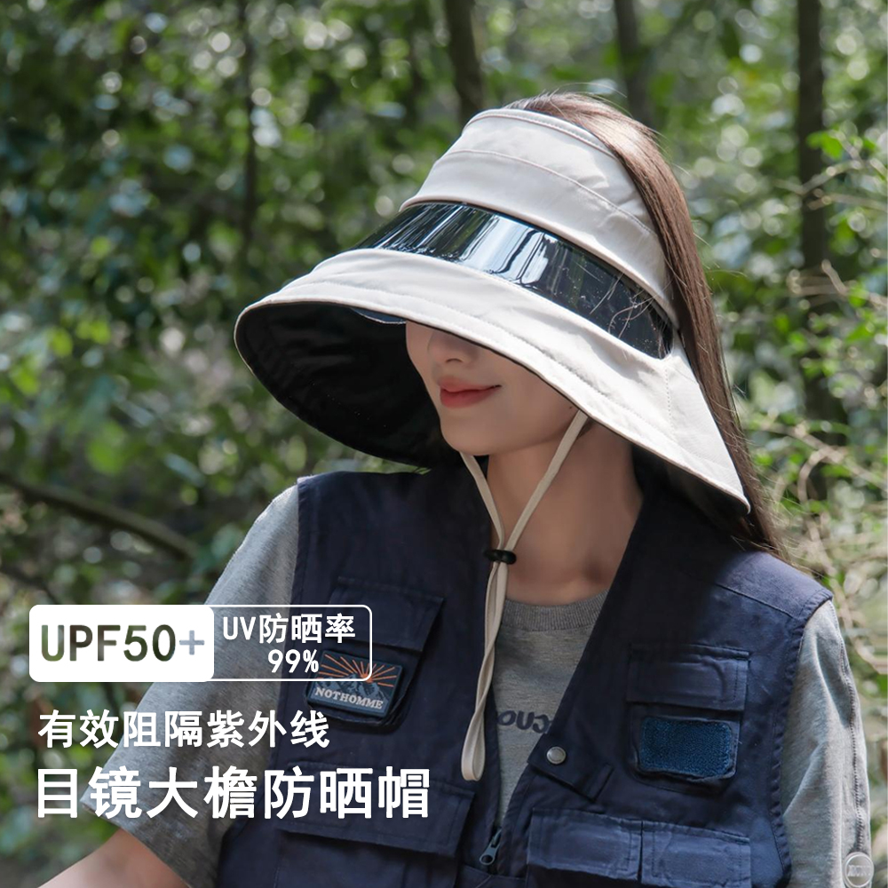 帽子2025新款环绕式大檐空顶全包围防晒护颈遮阳帽女防晒防紫外线