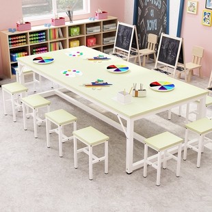 绘画桌幼儿园儿童美术培训课桌椅补习班桌子画室手工辅导桌子