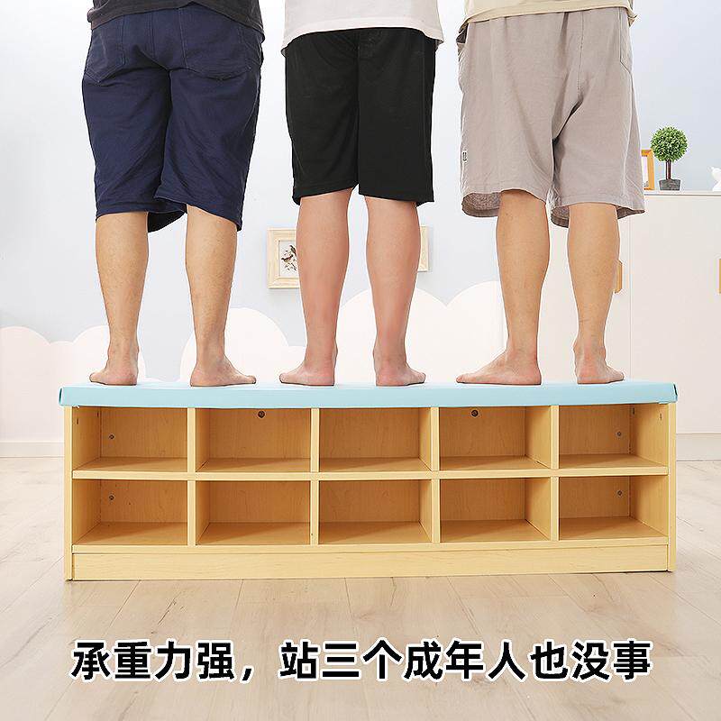 儿童舞蹈室换鞋凳鞋柜幼儿园可坐软包鞋柜组合收纳架柜子早教中心