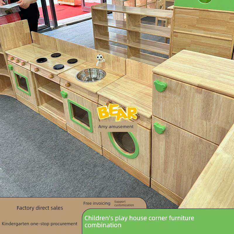 幼儿园实木儿童贩卖柜玩具柜过家家彷真超市水果蔬菜货架展示柜子