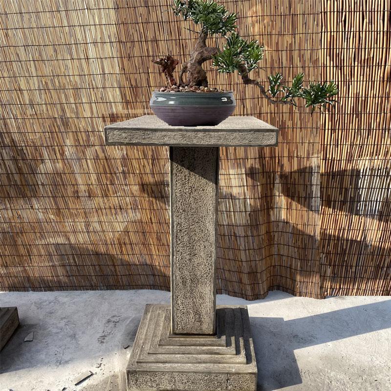 石雕花架盆景台石头架子庭院户外仿古展示架石材底座长条花台条几