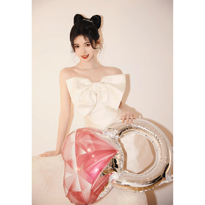 鞠婧祎同款爱心钻石戒指气球