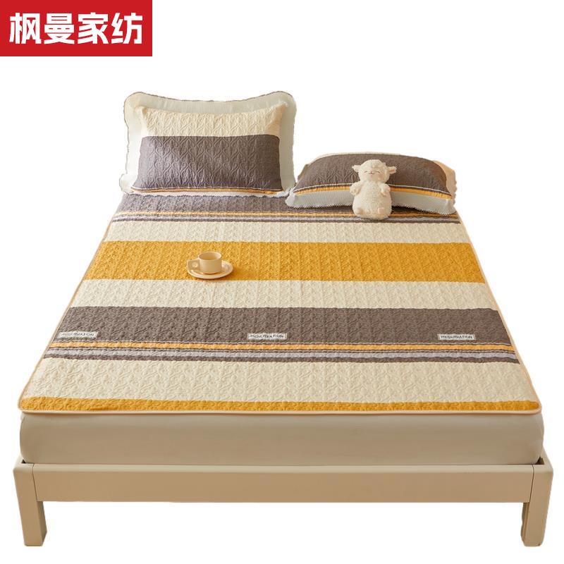 夹棉纯棉床盖四季通用绗