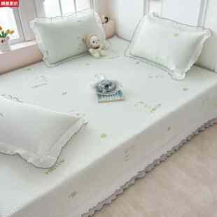凉豆豆冰丝炕盖榻榻米专用床盖3米大尺寸a类母婴级防滑床单定制