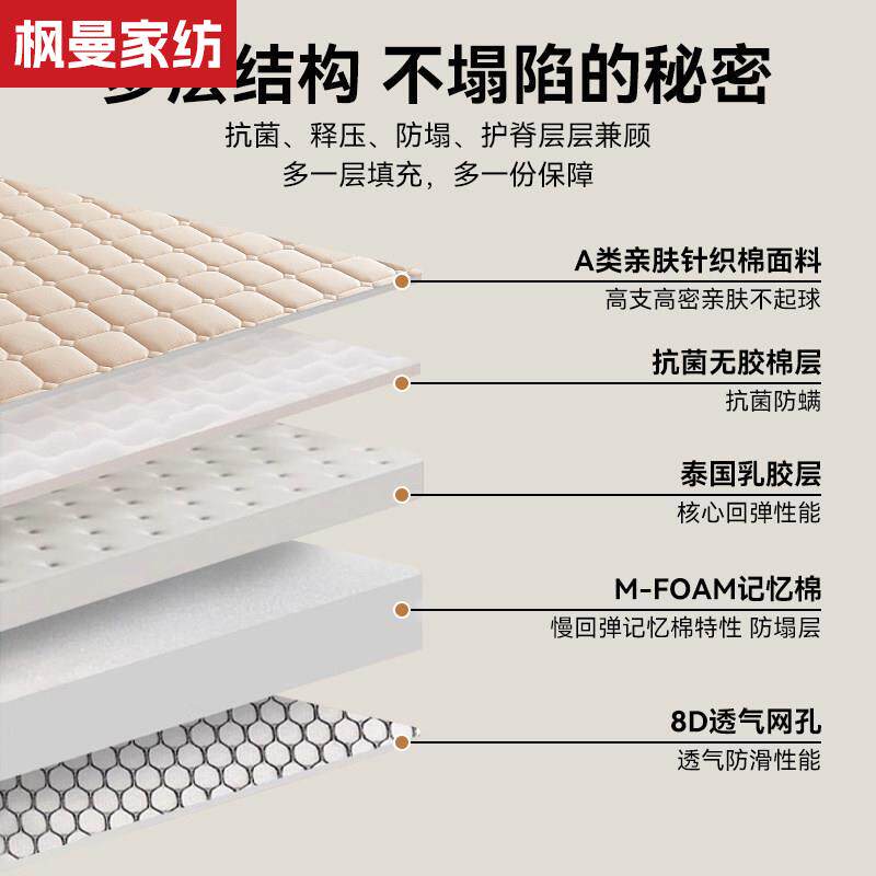 乳胶记忆棉床垫软垫家用卧室180x200租房专用宿舍学生单人榻榻米
