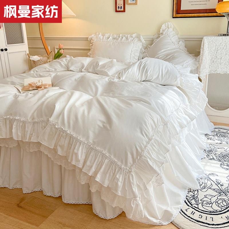 北欧轻奢全棉100纯棉白色