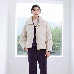 【昕怡粉丝专享】婉甸冬鸭绒奶油米短款羽绒服型立体装饰