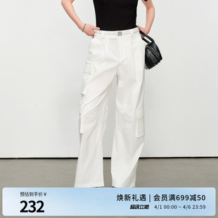 休闲裤 婉甸2025夏季 1242P18RS4 长款 裤 新品 光学白工装