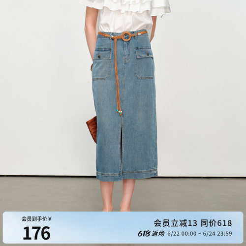 雾灰蓝长裙