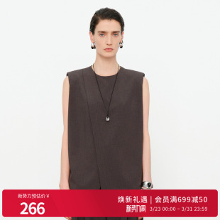 女百搭宽松休闲上衣1252H18SD4 原灰色无袖 婉甸2026夏季 新品