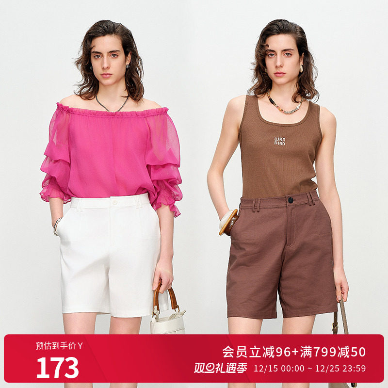 2025夏季新品中裤直筒裤短裤女