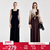 新品 黑色 橡木棕X型无袖 婉甸2026春季 毛织修身 连衣裙1251N02YJ1