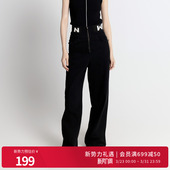 阔腿裤 耀石黑丹宁宽松直筒牛仔裤 1243X03DY2 新品 婉甸2025年秋季