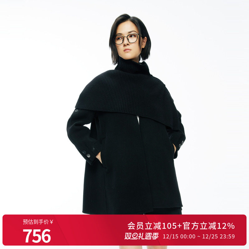 100%绵羊毛婉甸大衣中长款