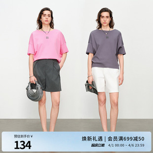 中性灰短袖 婉甸2025夏季 新品 甜粉色 1242T20RS4 T恤圆领短袖