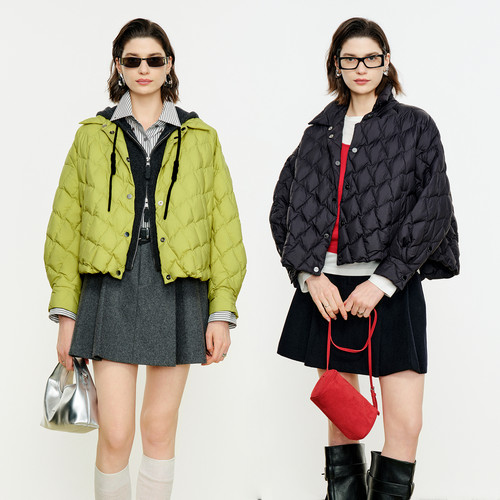 婉甸2026年冬季新品嫩黄绿轻薄羽绒服1254D01DS1