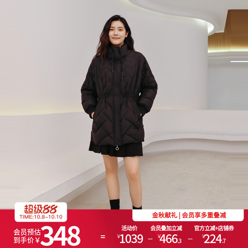 黑色中长款羽绒服