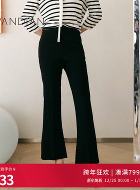 婉甸秋季日常上班黑色喇叭裤下装1233P05RS2