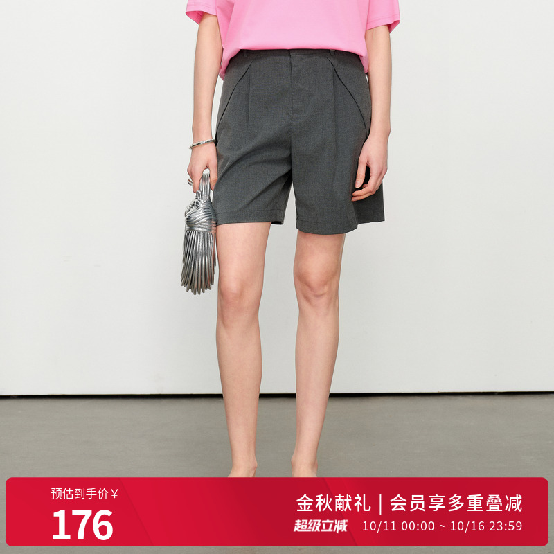婉甸2025夏季新品中性灰中裤A版短裤1242P20RS4
