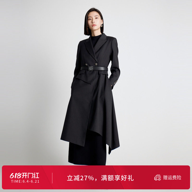 婉甸秋季时尚设计感风衣长外套经典英伦风1243B02DM4