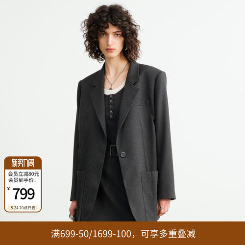 陨石灰西装外套