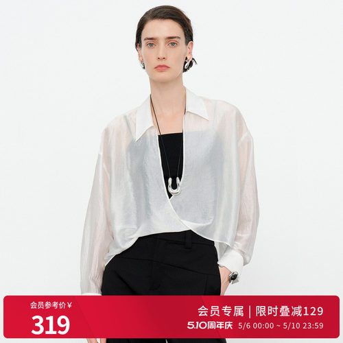玉白色纽结套头上衣