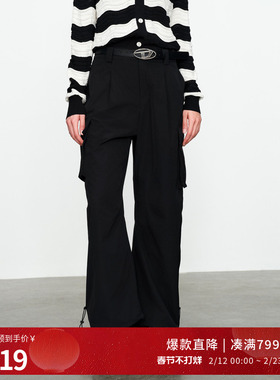 婉甸2025黑色工装裤百搭风休闲裤1241P15SX3