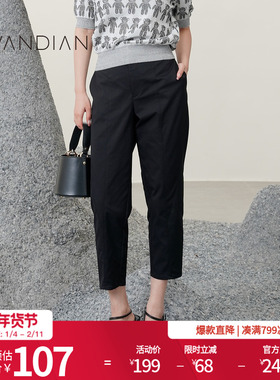 婉甸秋季日常休闲黑色长裤下装1233P02RX1YX