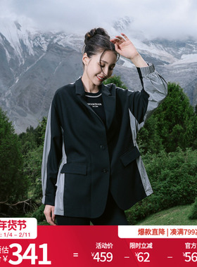 婉甸2025黑色拼接中长款外套百搭风1241O16SX3