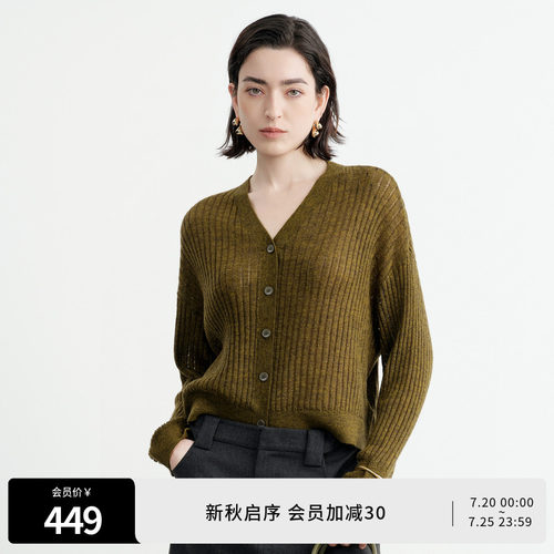 苔藓绿马海毛开衫