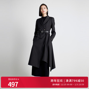 设计感风衣长外套经典 时尚 英伦风1243B02DM4 新品 婉甸2025年秋季