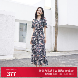 婉甸2025夏季 摩洛哥风情花连衣裙1242N77XD5 新品