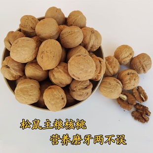 魔王雪地金花松鼠吃的坚果粮食未清洗漂白带壳生核桃干的纸皮核桃