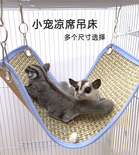 松鼠凉席吊床飞鼠蜜袋鼯龙猫仓鼠花枝鼠豚鼠凉席吊床降温吊窝用品
