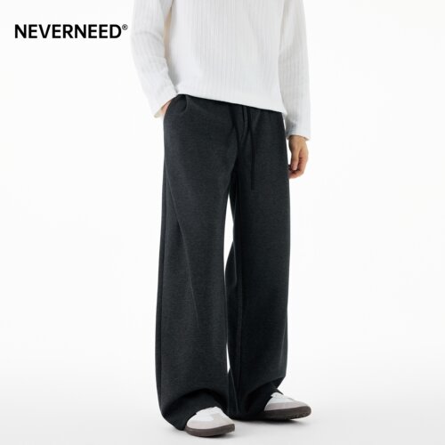NEVERNEED空气层直筒休闲裤男女