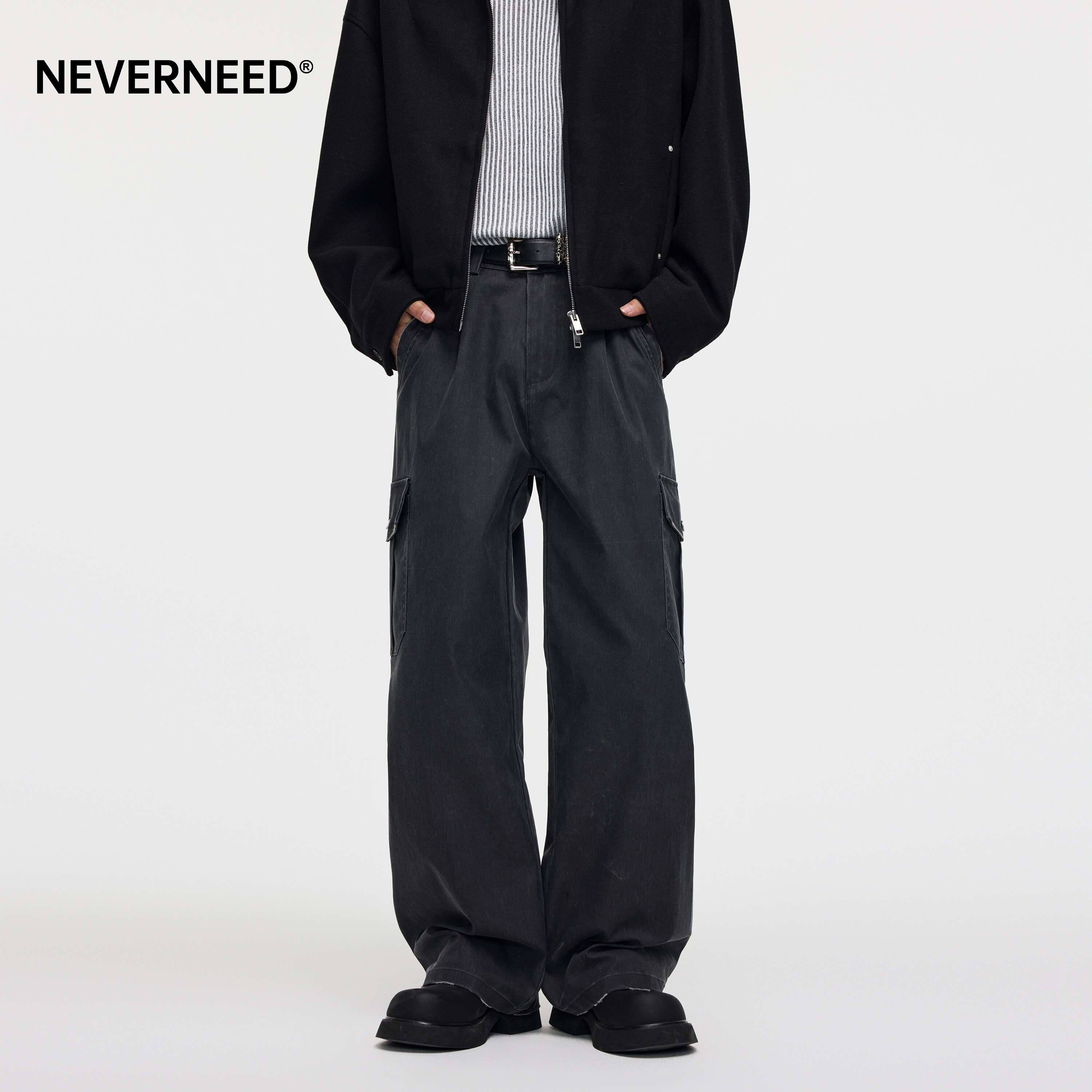 NEVERNEED解构工装休闲裤男女图片