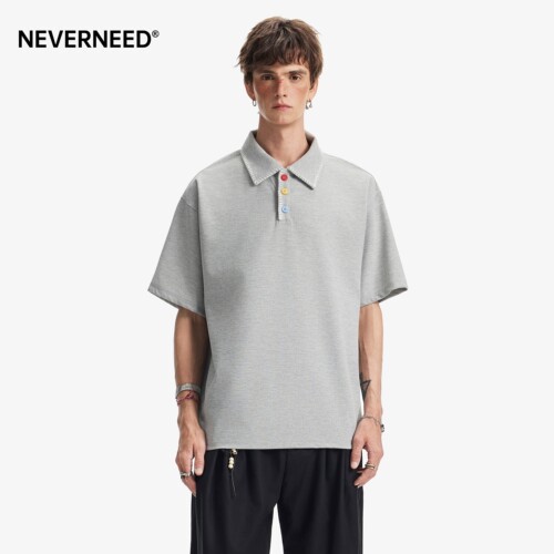 NEVERNEED手缝线短袖Polo衫男女
