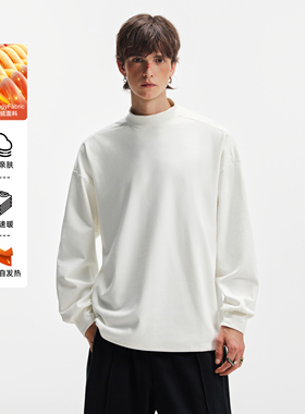 NEVERNEED双面绒半高领德绒长袖T恤男女秋冬季保暖内搭上衣打底衫