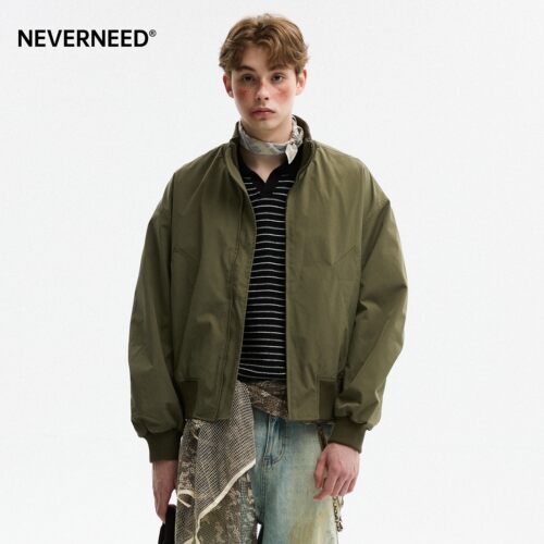 NEVERNEED廓形短款MA1夹克男