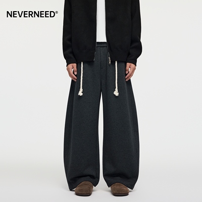 NEVERNEED粗绳运动直筒弯刀卫裤