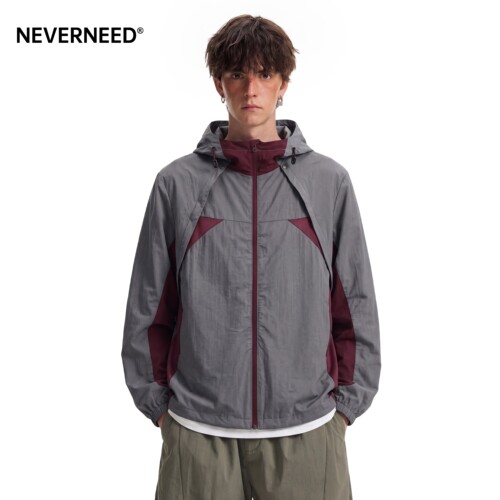 NEVERNEED网眼透气连帽防晒衣男