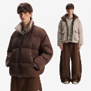 NEVERNEED双面穿立领羽绒服男女冬季美式潮牌加厚保暖情侣装外套