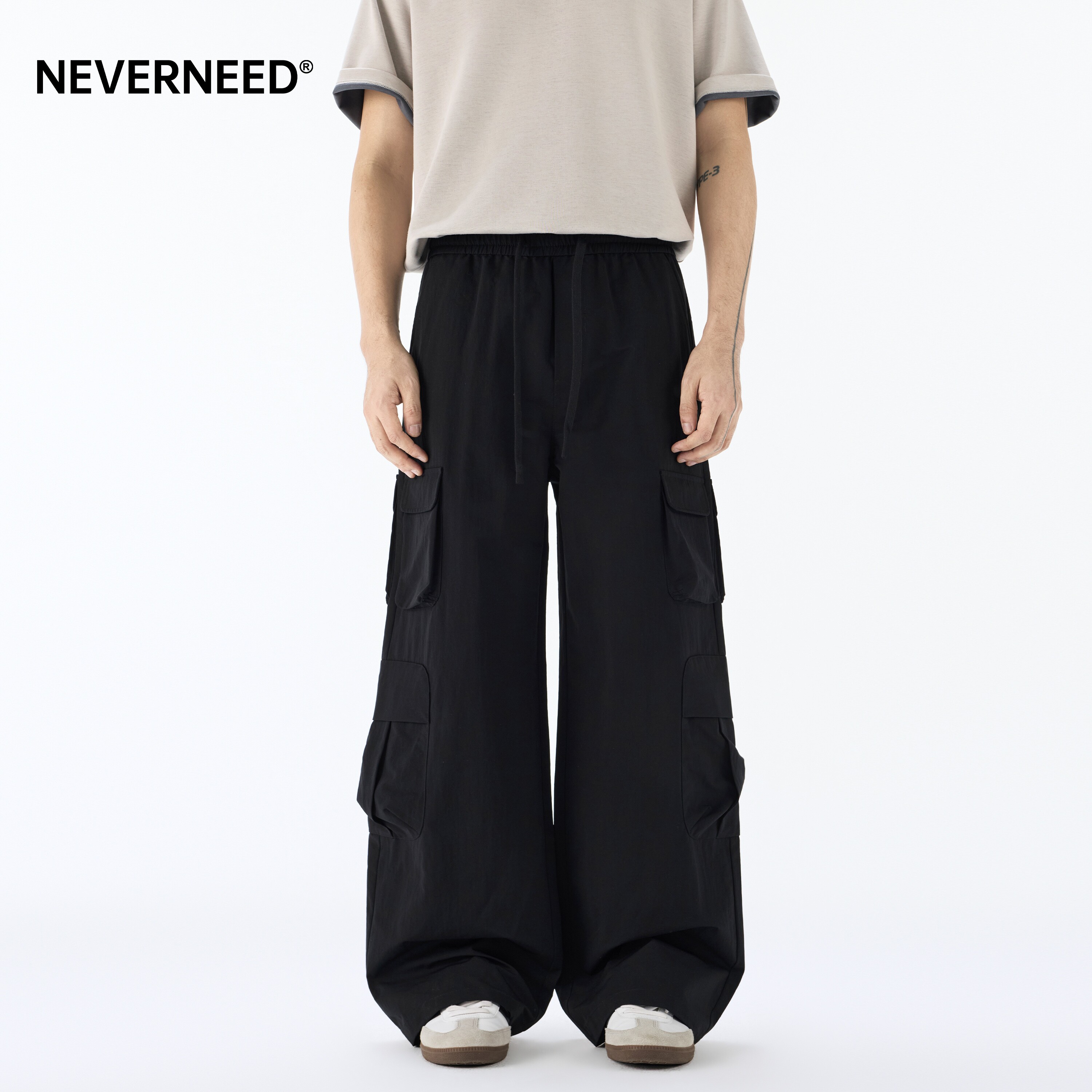 NEVERNEED纯色工装休闲裤男女夏图片