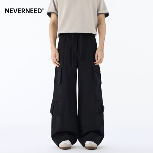 NEVERNEED纯色工装休闲裤男女夏